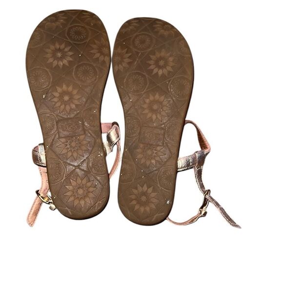 UGG Gold Leather Cork Sole Sandals Size 7.5 - Picture 5 of 6